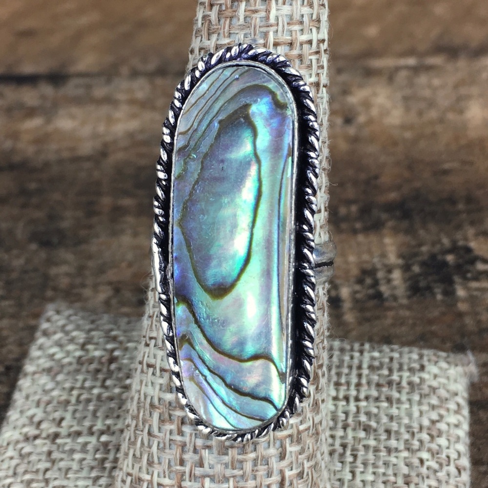 Abalone Statement Ring Size 7 - image 3